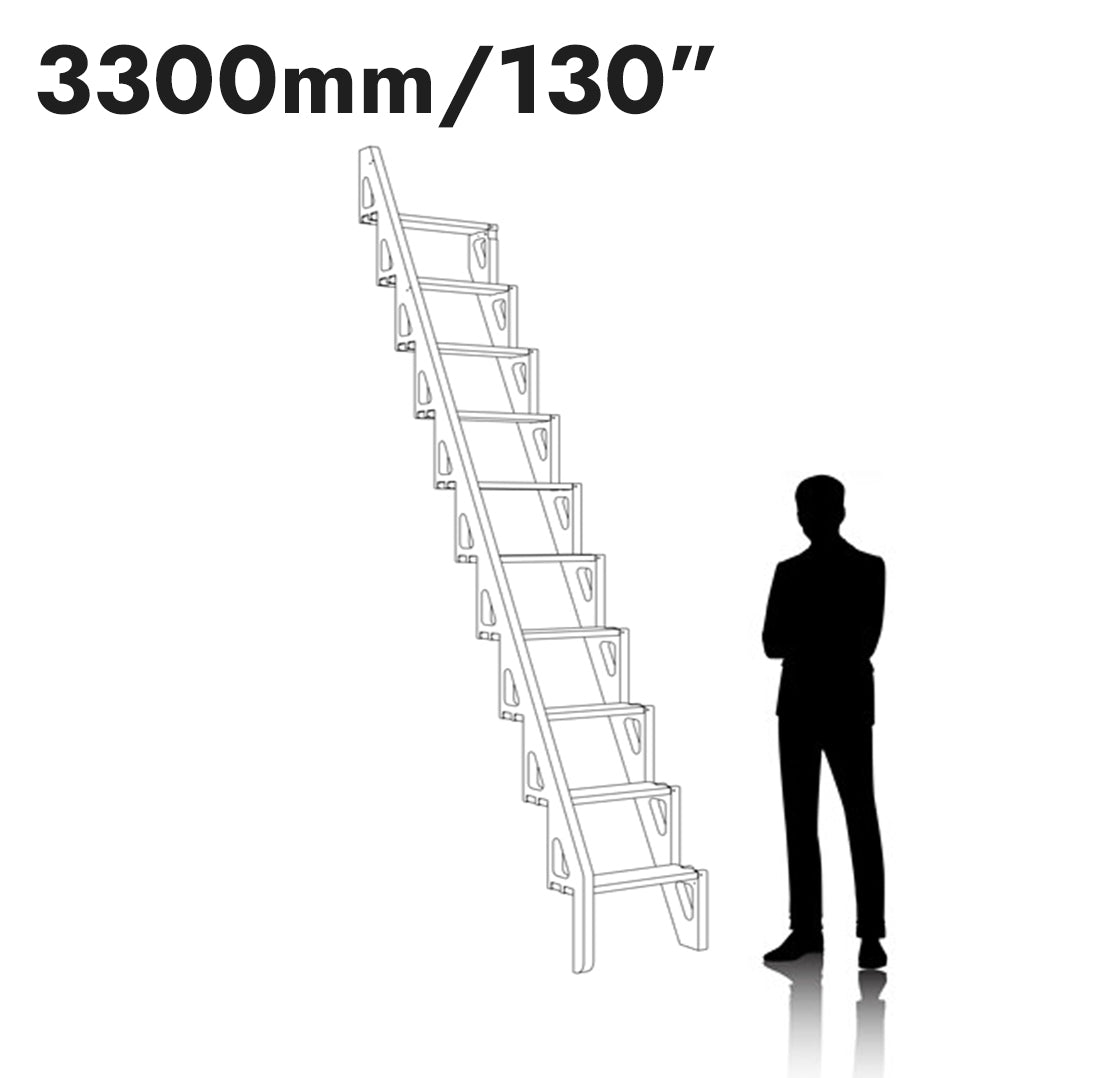 Bcompact Prefabricated Folding Ladder 3.3m / 129.9in Attic Ladder Replacement