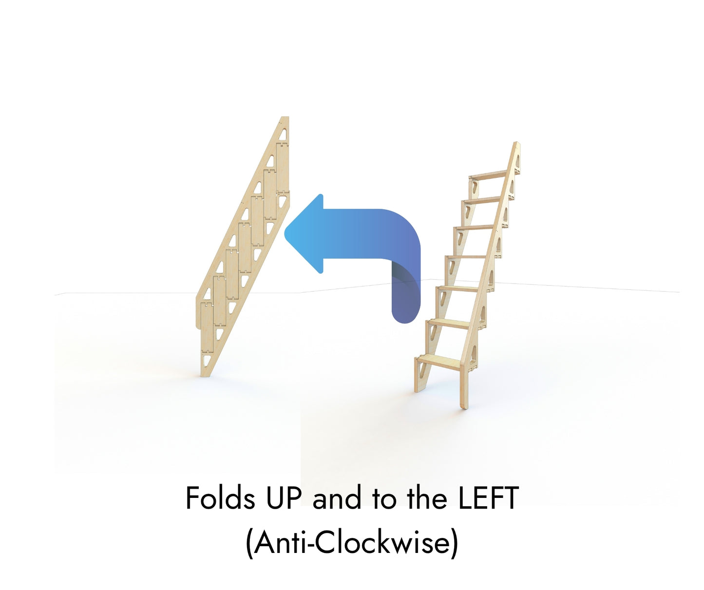 Bcompact Prefabricated Folding Ladder 2.4m / 94.5in Attic Ladder Replacement