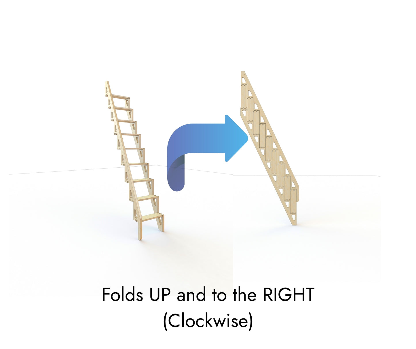 Bcompact Prefabricated Folding Ladder 3.0m / 118.1in Attic Ladder Replacement