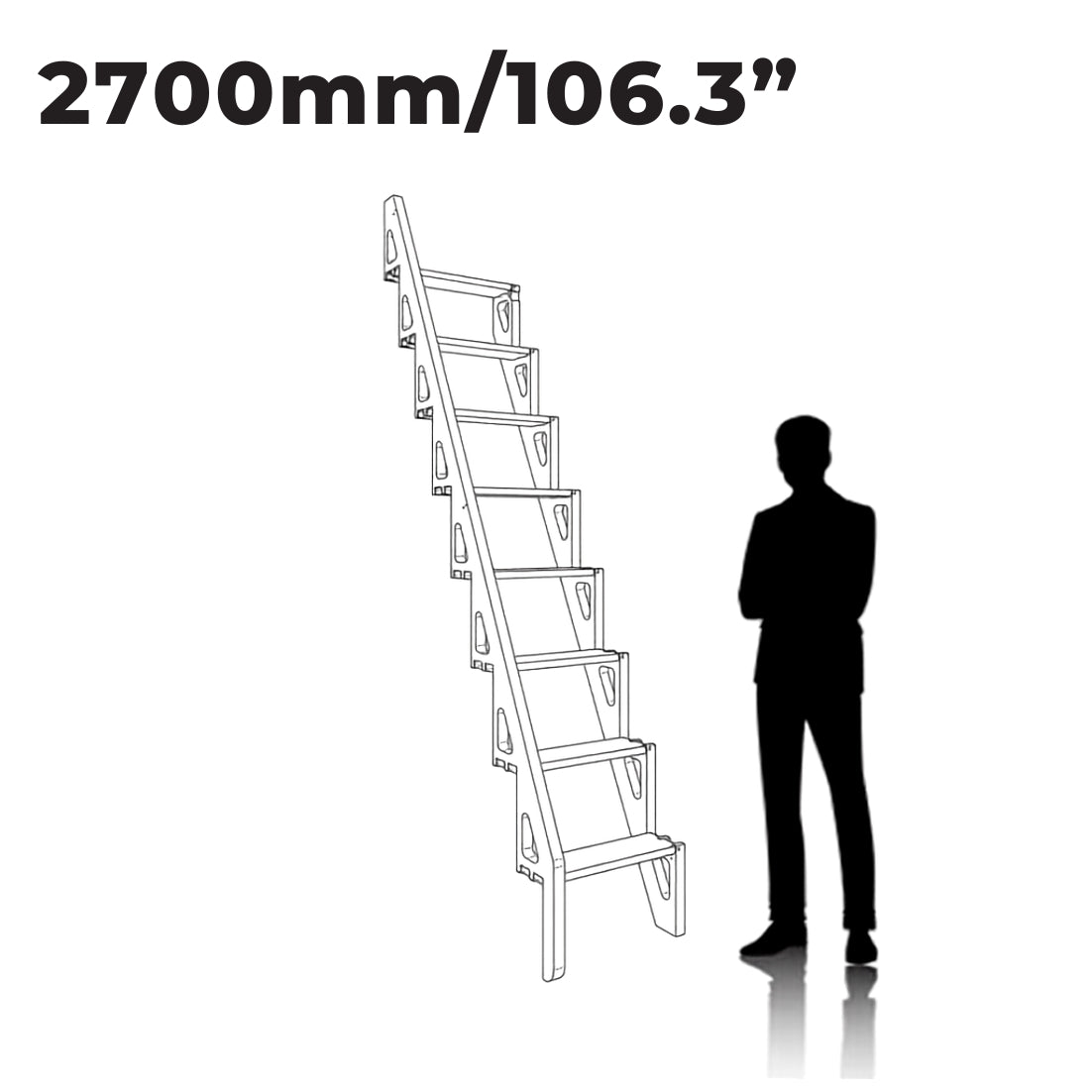 Folding Attic Ladder 2.7m / 106.3in