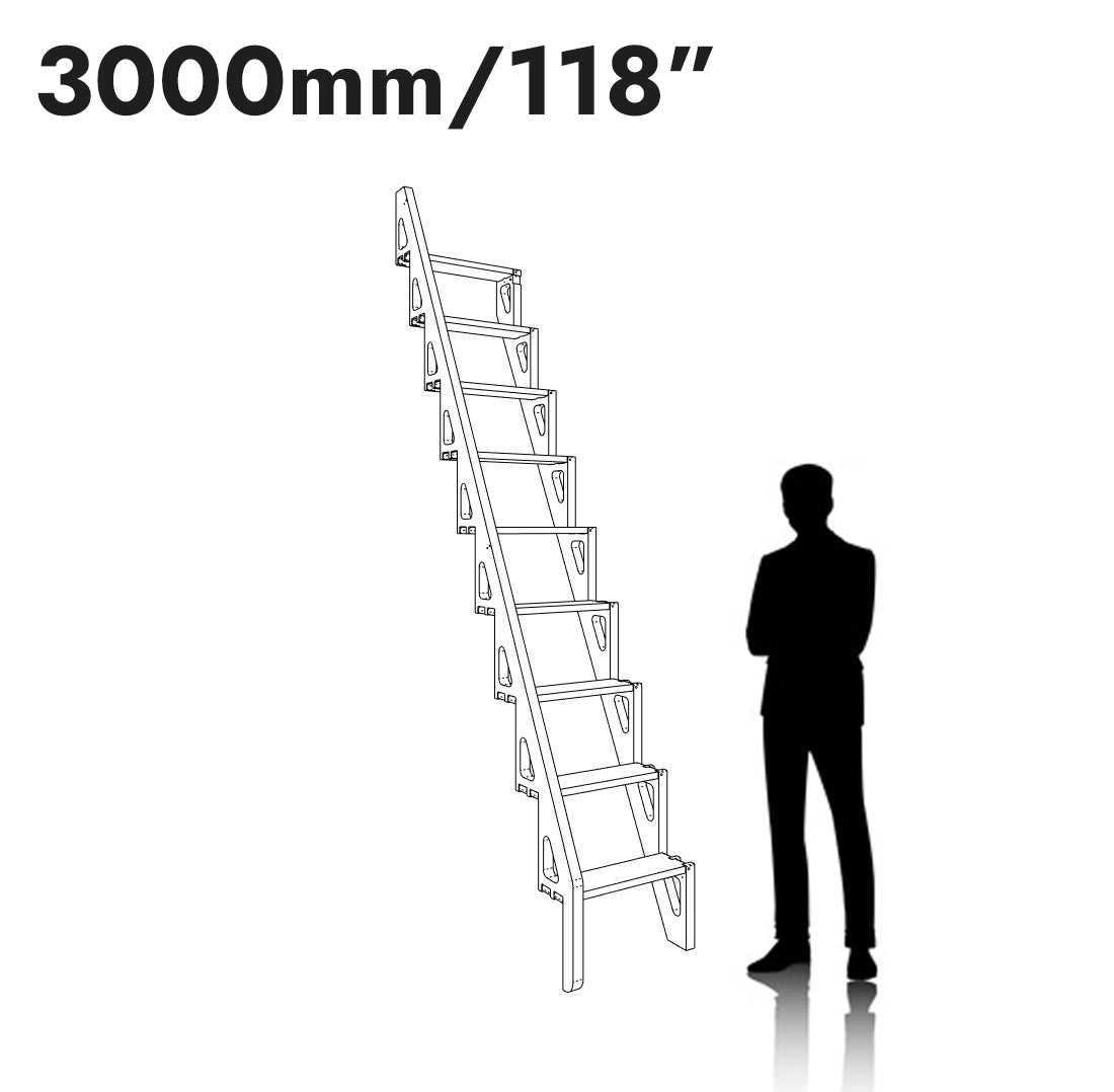 Bcompact Prefabricated Folding Ladder 3.0m / 118.1in Attic Ladder Replacement