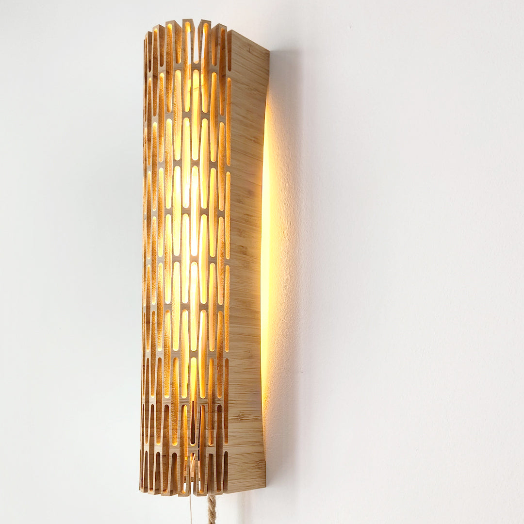 Kerf Wall Pendant Light. Bamboo Wall Mounted. 5W LED. Sconce. 400mm/15.74"