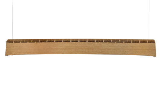 Kerf Linear Light - 2m/78.74". Bamboo. 20W LED. Stainless Wire Suspension