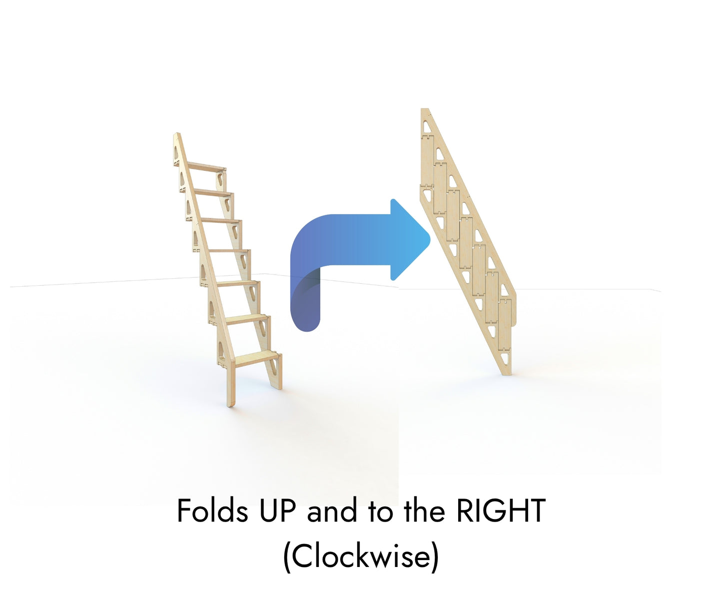 Bcompact Prefabricated Folding Ladder 2.4m / 94.5in Attic Ladder Replacement