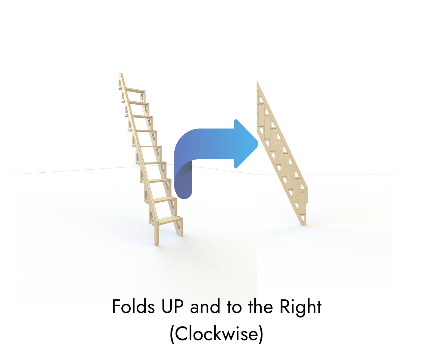 Bcompact Prefabricated Folding Ladder 3.3m / 129.9in Attic Ladder Replacement